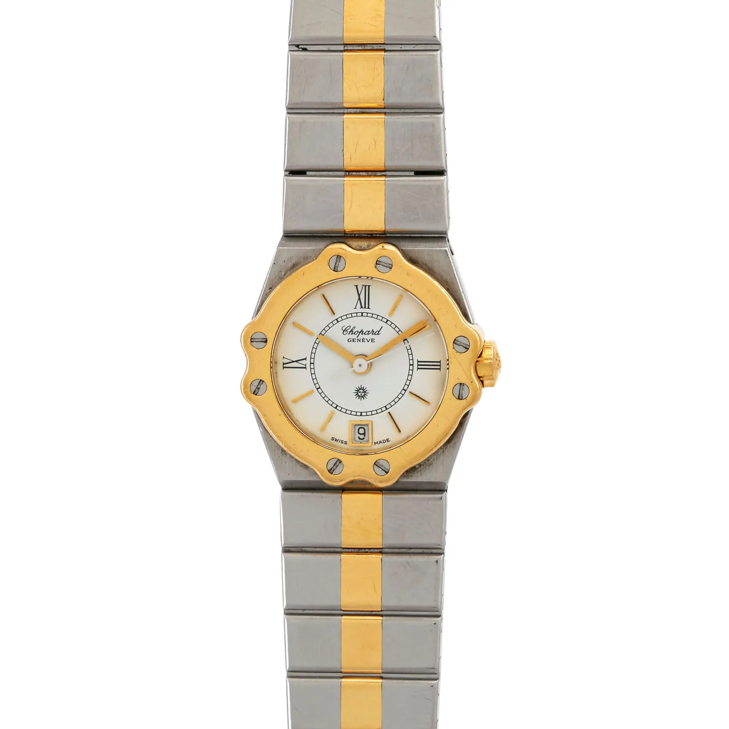 Chopard St. Moritz 8024 24mm Yellow gold and stainless steel White