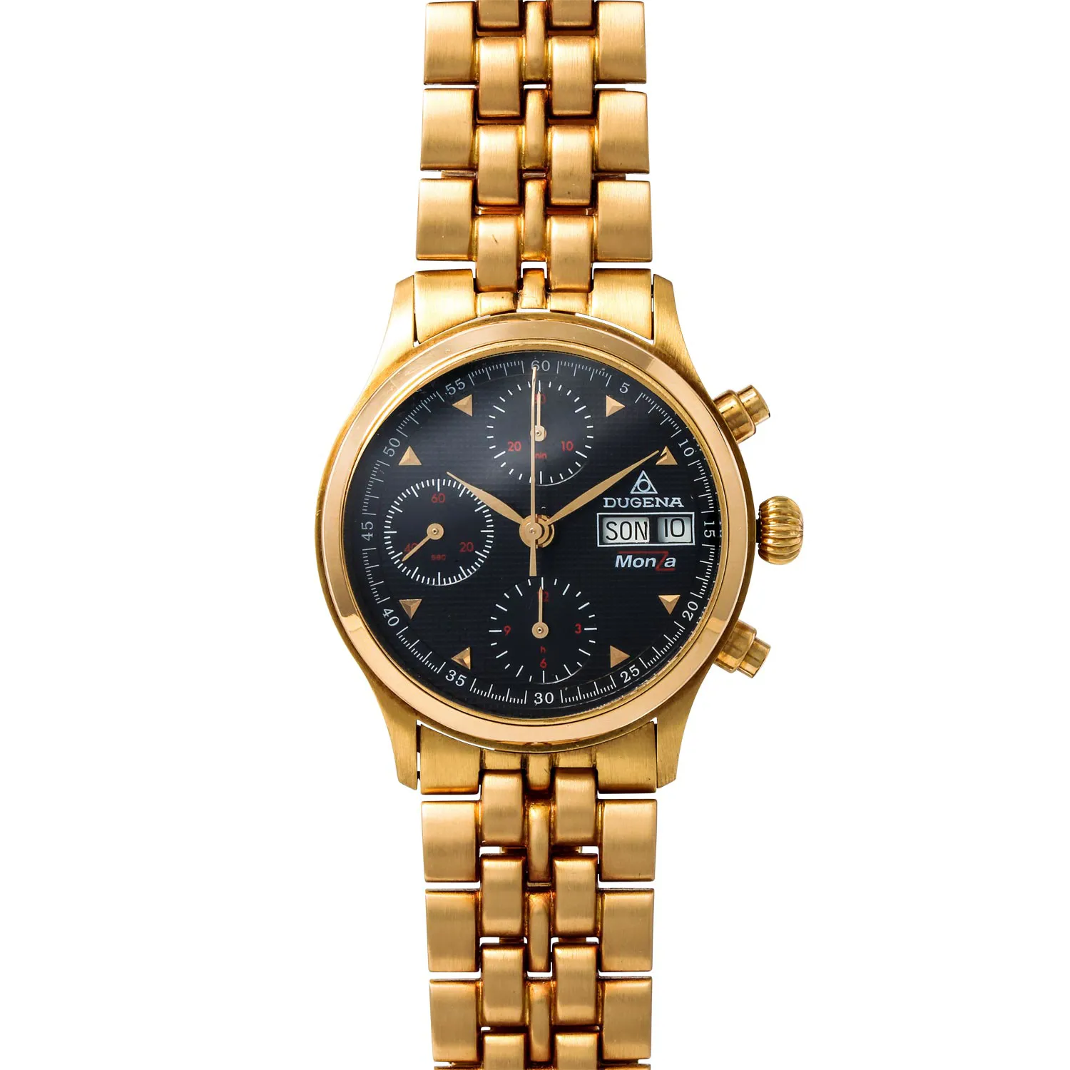 Dugena Monza 37mm Yellow gold Black