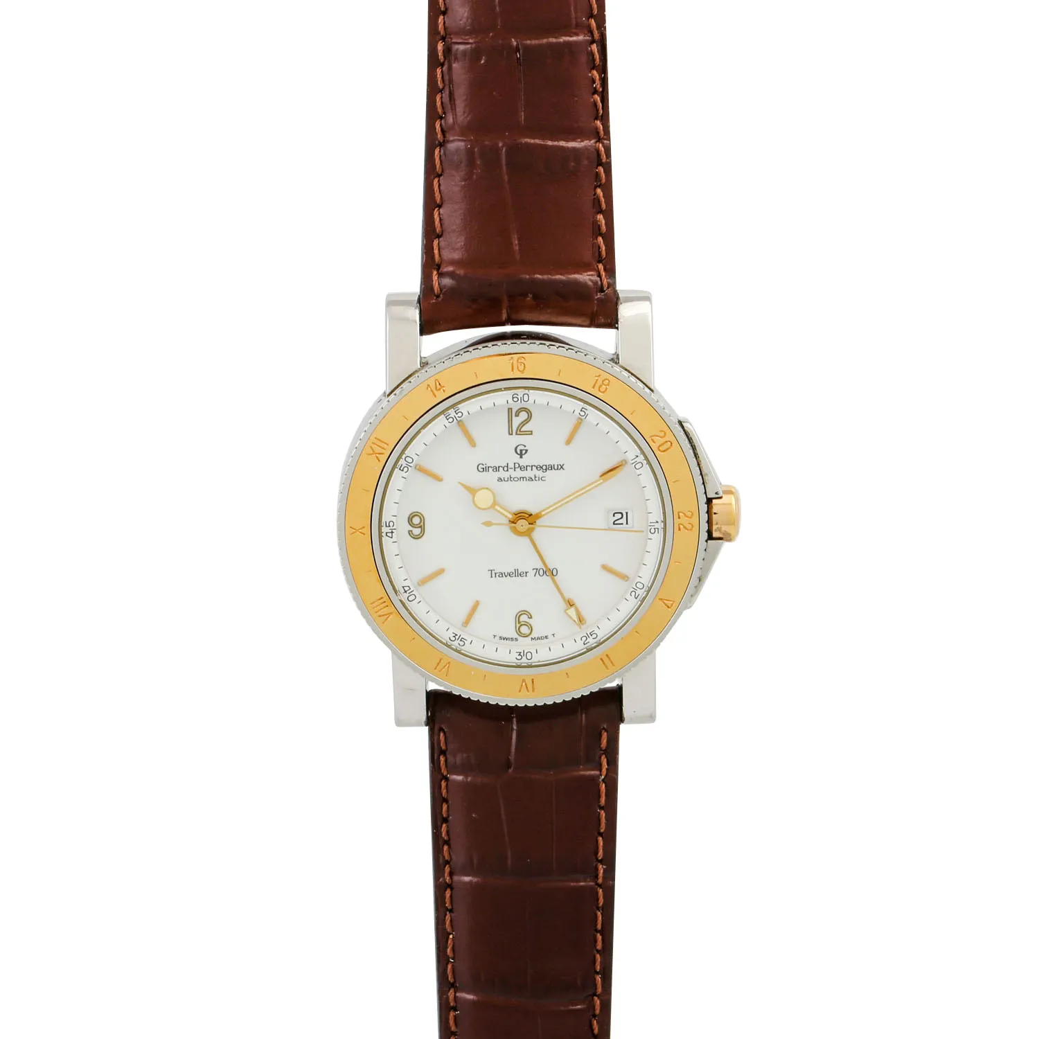 Girard-Perregaux Traveller 7200 38mm Yellow gold and Stainless steel White