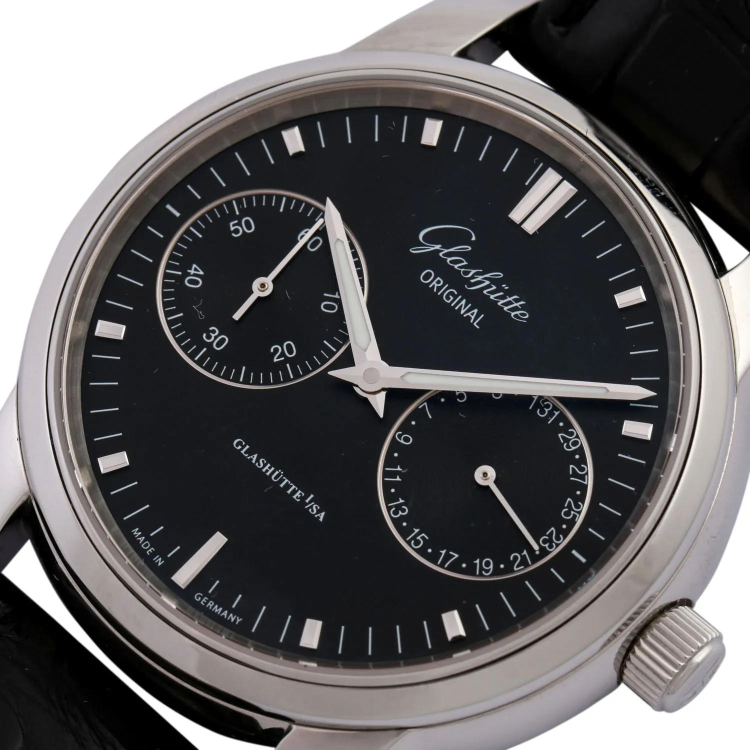 Glashütte Senator 1-39-58-01-02-04 39mm Stainless steel Black 4