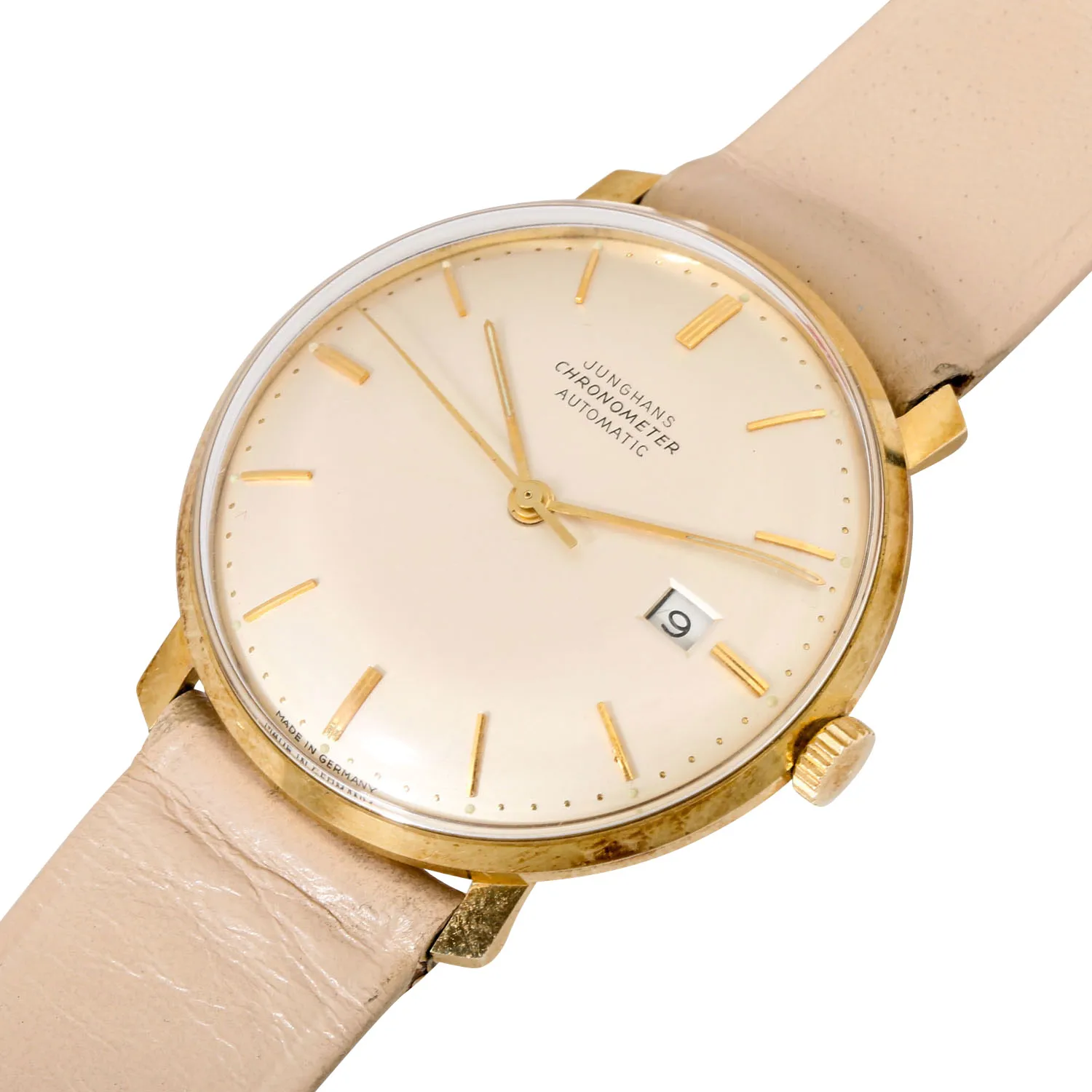 Junghans 35mm Yellow gold Cream 4