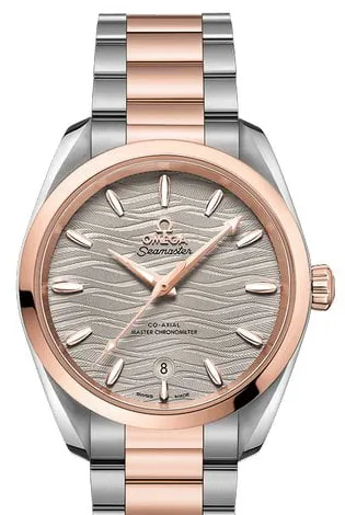 Omega Aqua Terra 220.20.38.20.06.001 38mm Yellow gold and Stainless steel Gray