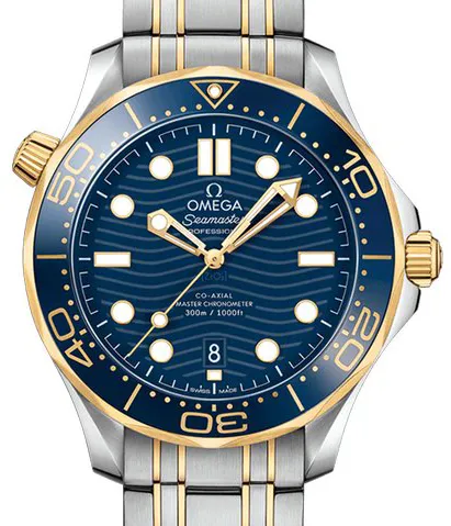 Omega Seamaster Diver 300M 210.20.42.20.03.001 42mm Yellow gold and Stainless steel Blue