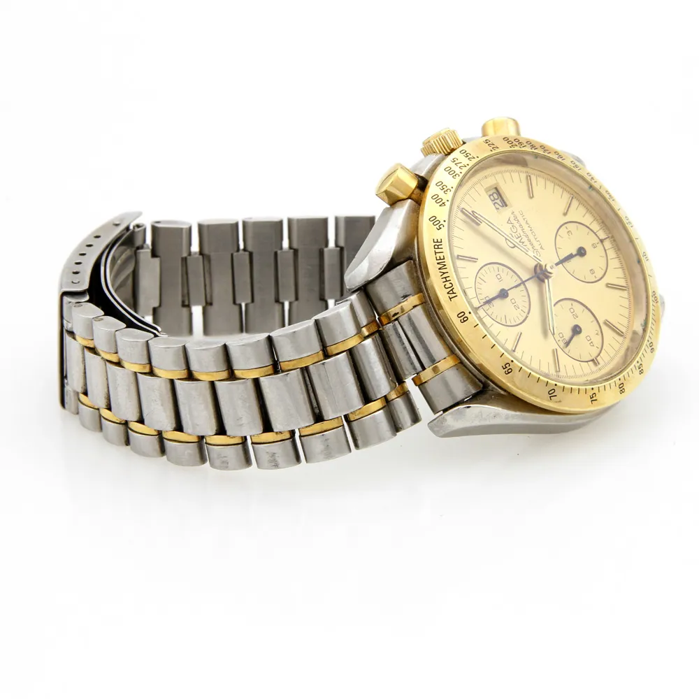 Omega Speedmaster Date 175.0043 37mm Yellow gold and stainless steel Champagne 6