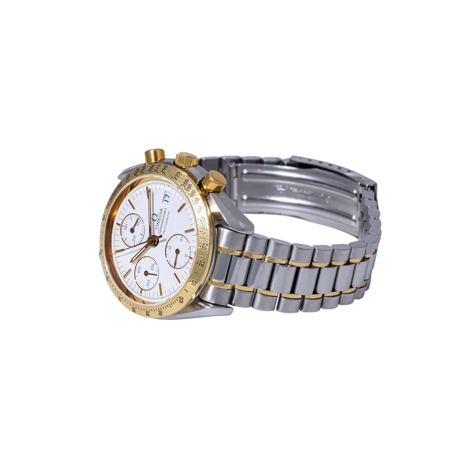 Omega Speedmaster Date 175.0043 39mm Yellow gold and stainless steel White 4