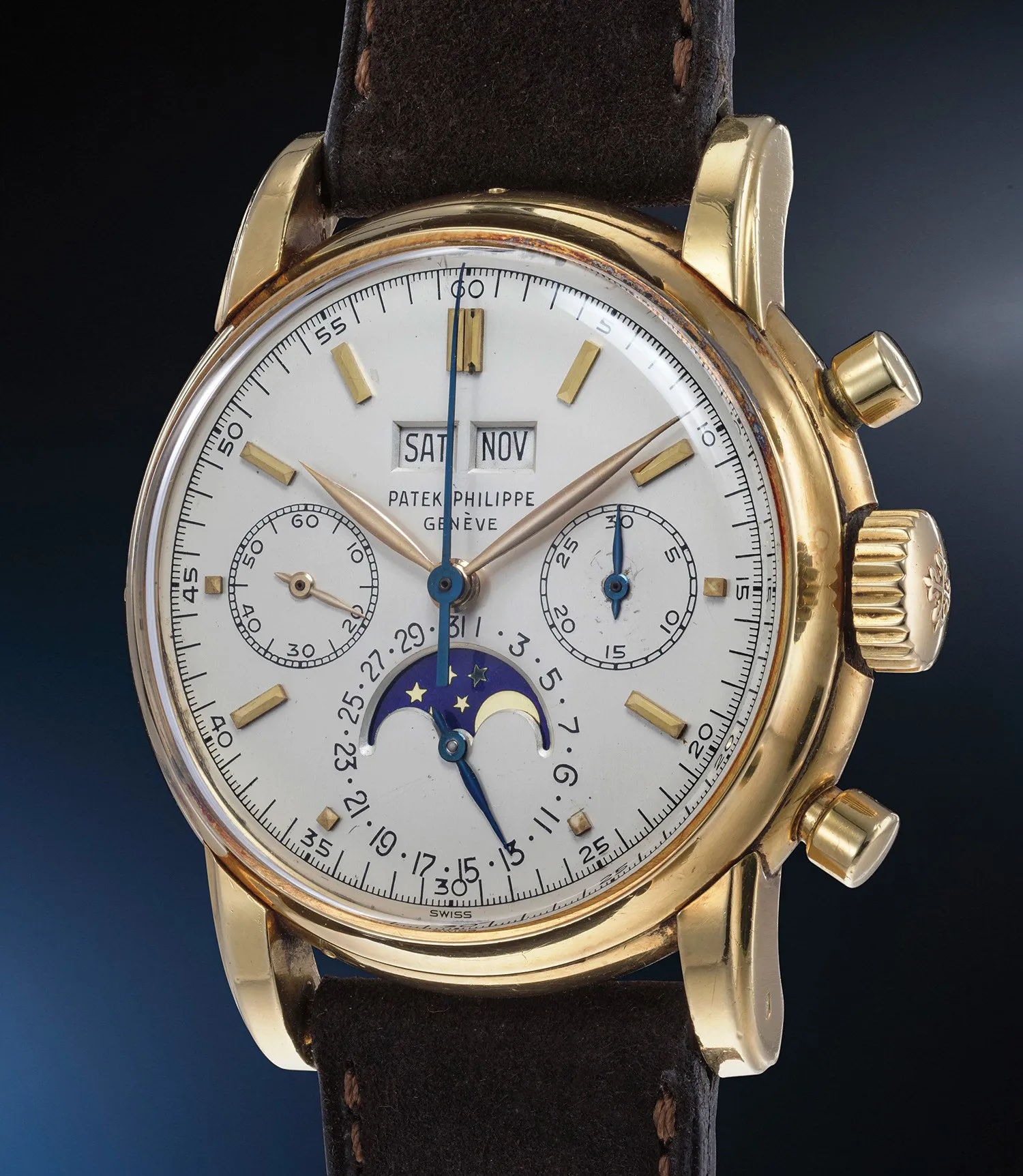 Patek Philippe Perpetual Calendar Chronograph 2499 37.5mm Yellow gold White