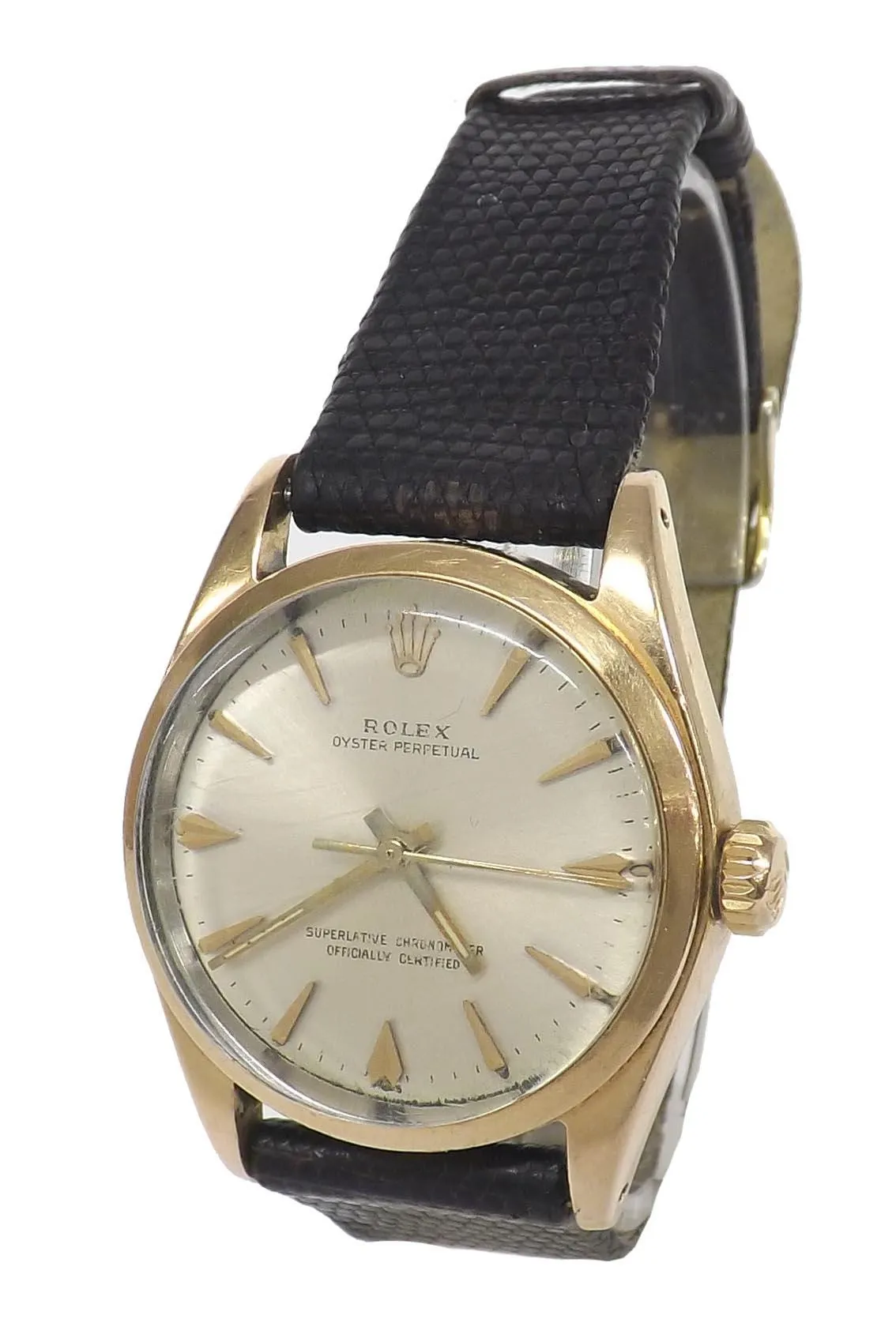 Rolex Oyster Perpetual 6634 34mm Yellow gold and stainless steel Silver