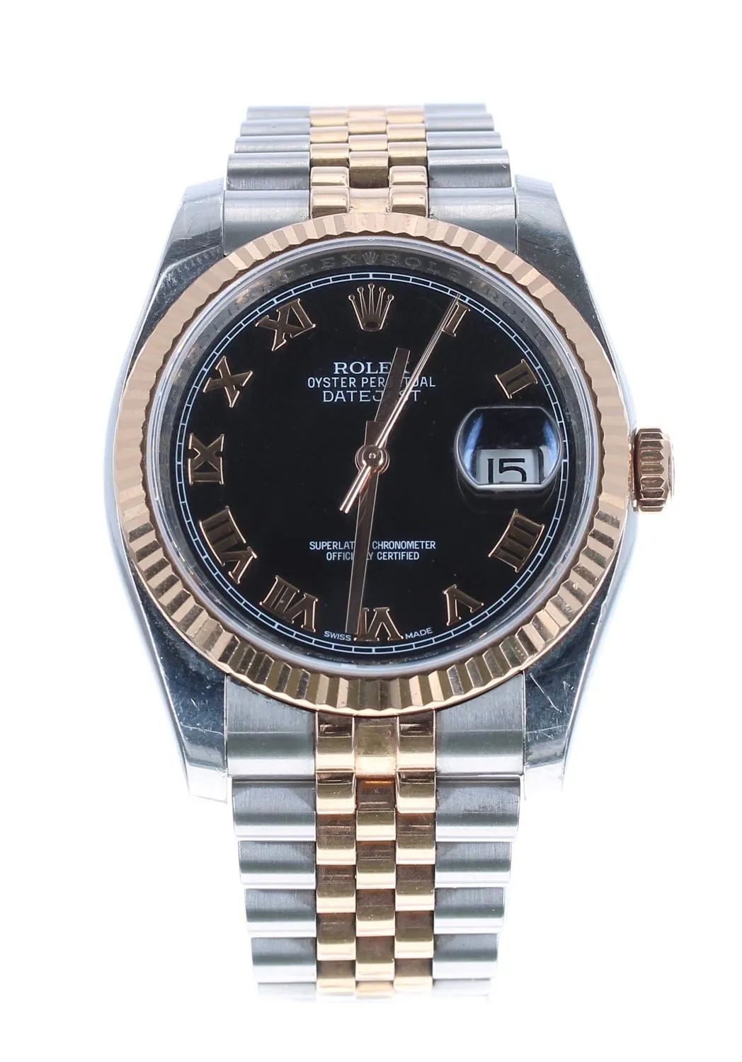 Rolex Datejust 36 116231 36mm Rose gold and Stainless steel Black