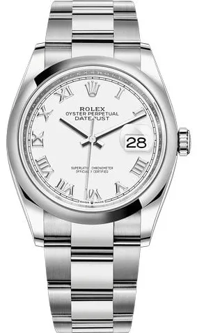 Rolex Datejust 36 126200 36mm Stainless steel White