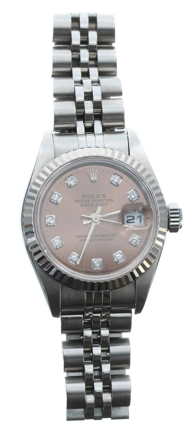 Rolex Lady-Datejust 79174 26mm White gold Salmon