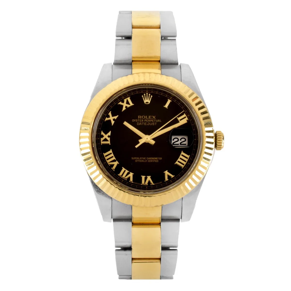 Rolex Datejust II 116333 41mm Yellow gold and Stainless steel Black