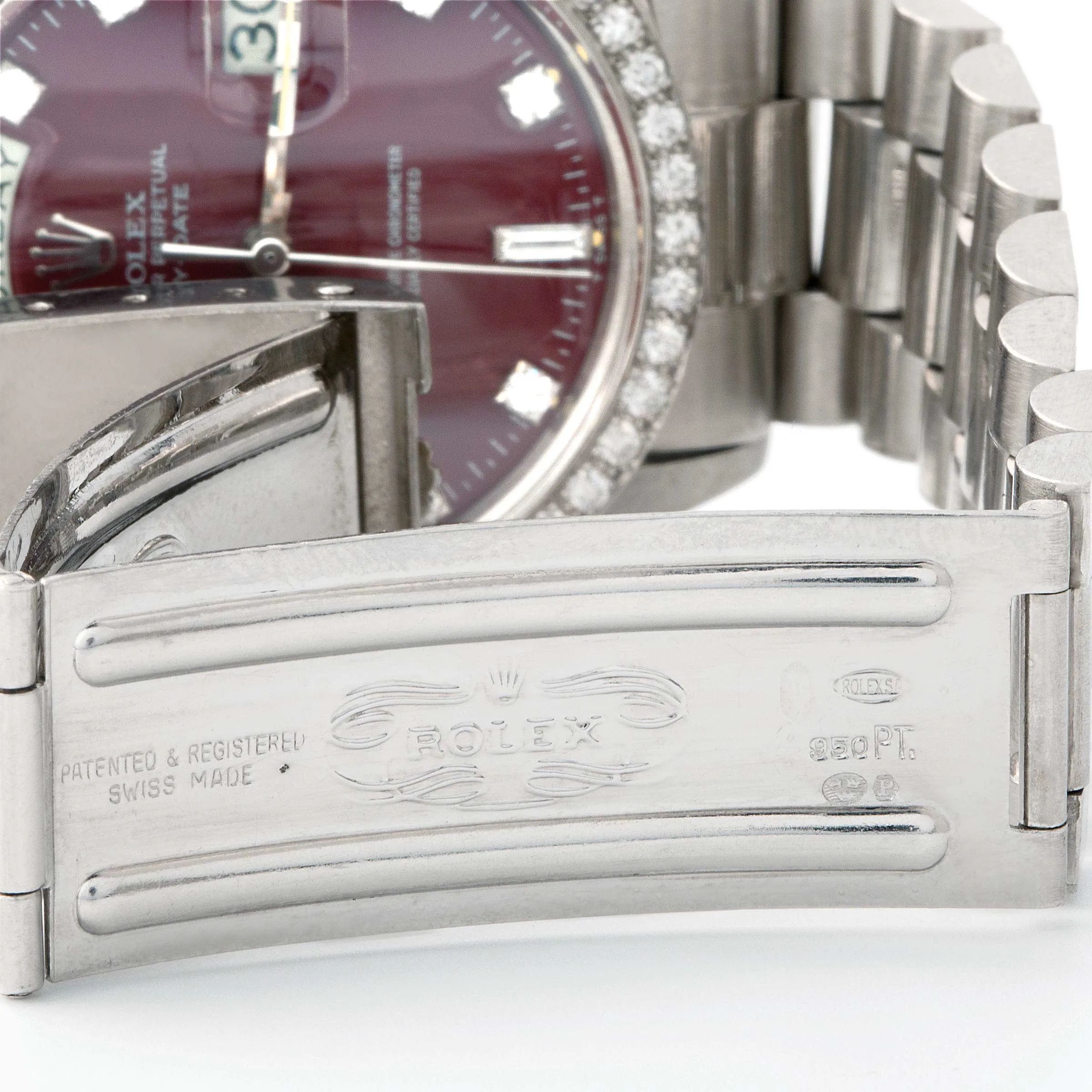 Rolex Day-Date 36 1804 36mm Platinum Burgundy 5