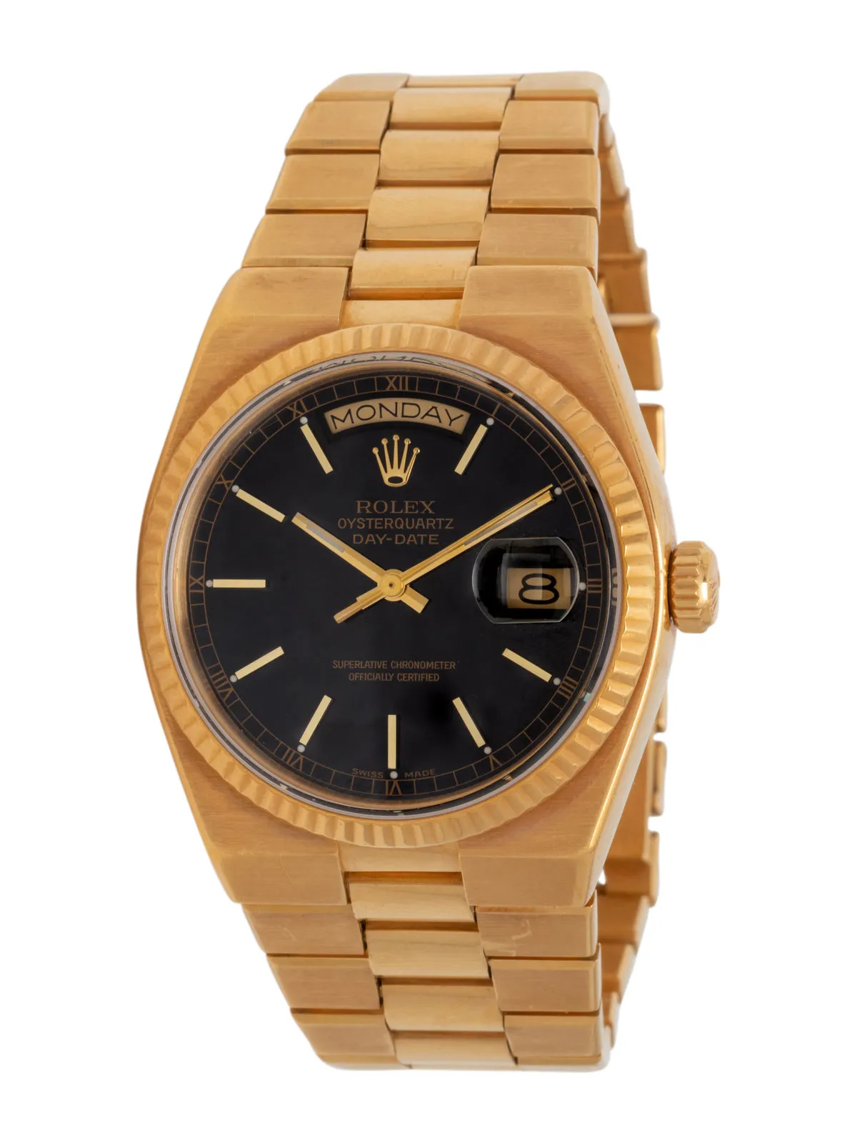 Rolex Day-Date Oysterquartz 19018 36mm Yellow gold Black