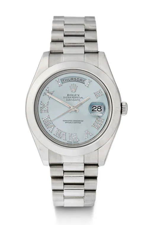 Rolex Day-Date II 218206 41mm Platinum Ice blue and diamonds