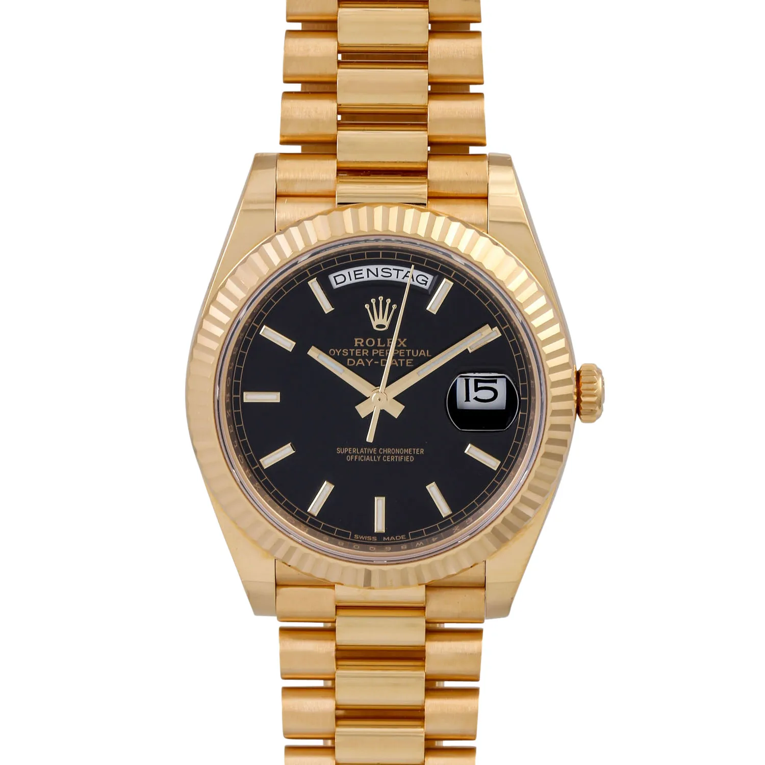 Rolex Day-Date 40 228238-0007 Yellow gold Black