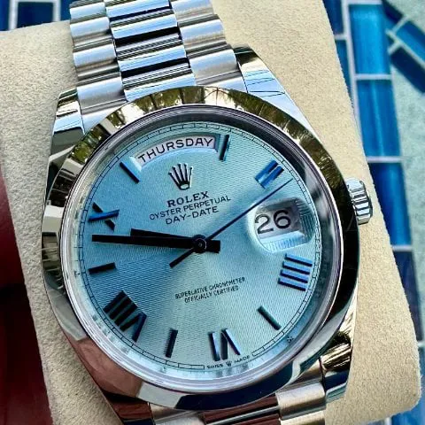 Rolex Day-Date 40 228206 Platinum Blue