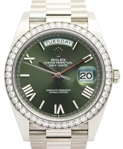 Rolex Day-Date 40 228349RBR 40mm White gold Green