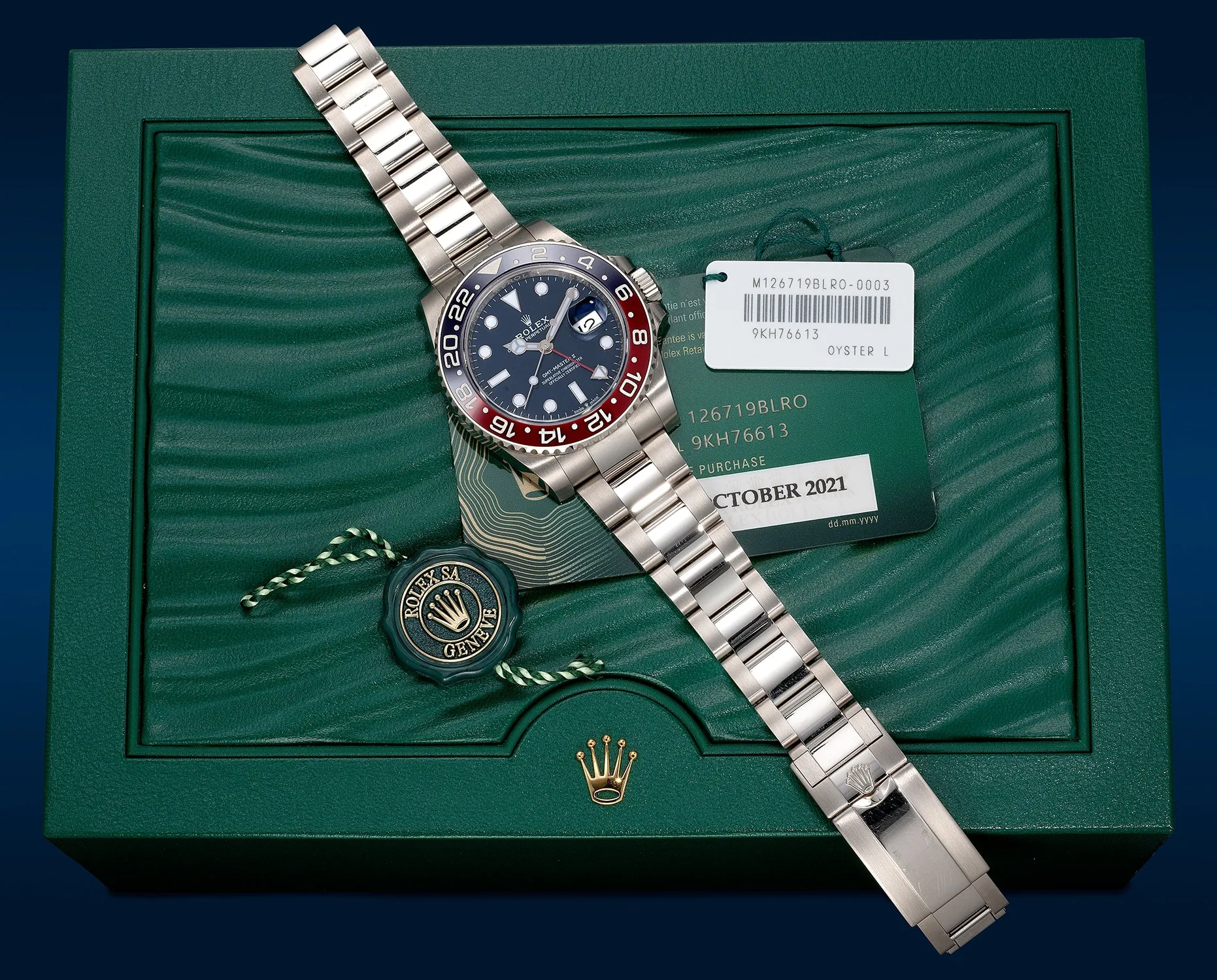 Rolex GMT-Master II 126719BLRO 40mm White gold Blue 1