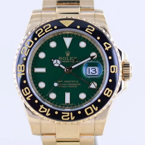 Rolex GMT-Master II 116718LN 40mm Yellow gold Green