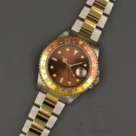 Rolex GMT-Master II 16713 40mm Yellow gold and Stainless steel Brown