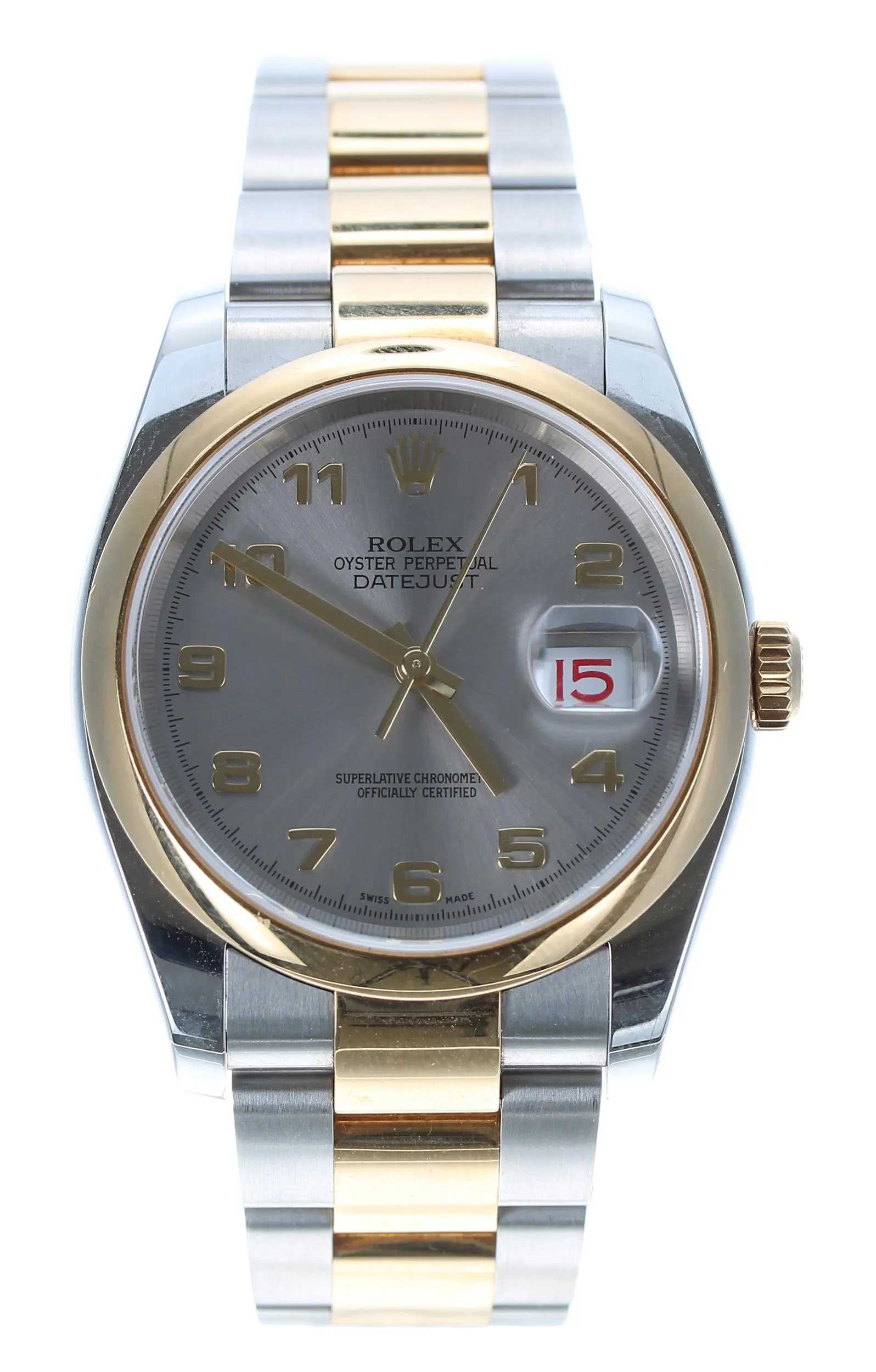 Rolex Datejust 36 116203 36mm Yellow gold and Stainless steel Silver