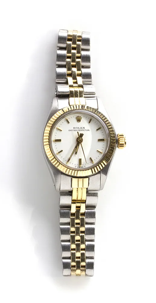 Rolex Oyster Perpetual 26 6718 25mm Yellow gold and stainless steel White