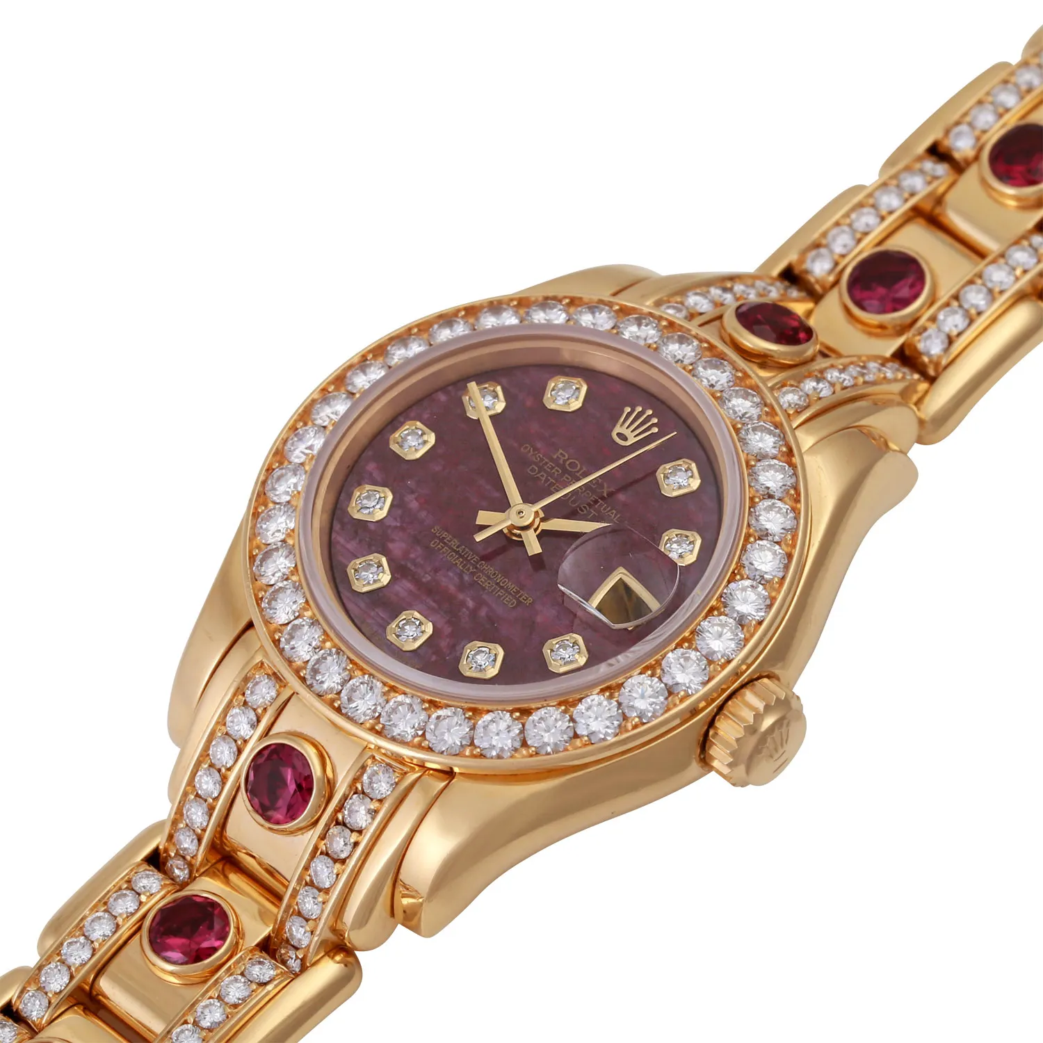 Rolex Pearlmaster 69298 28mm Yellow gold Brown 2