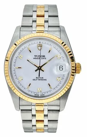 Tudor Prince Date 74033 34mm Yellow gold and Stainless steel White