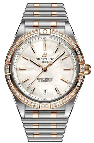 Breitling Chronomat U10380591A2U1 36mm Gold/steel Mother-of-pearl