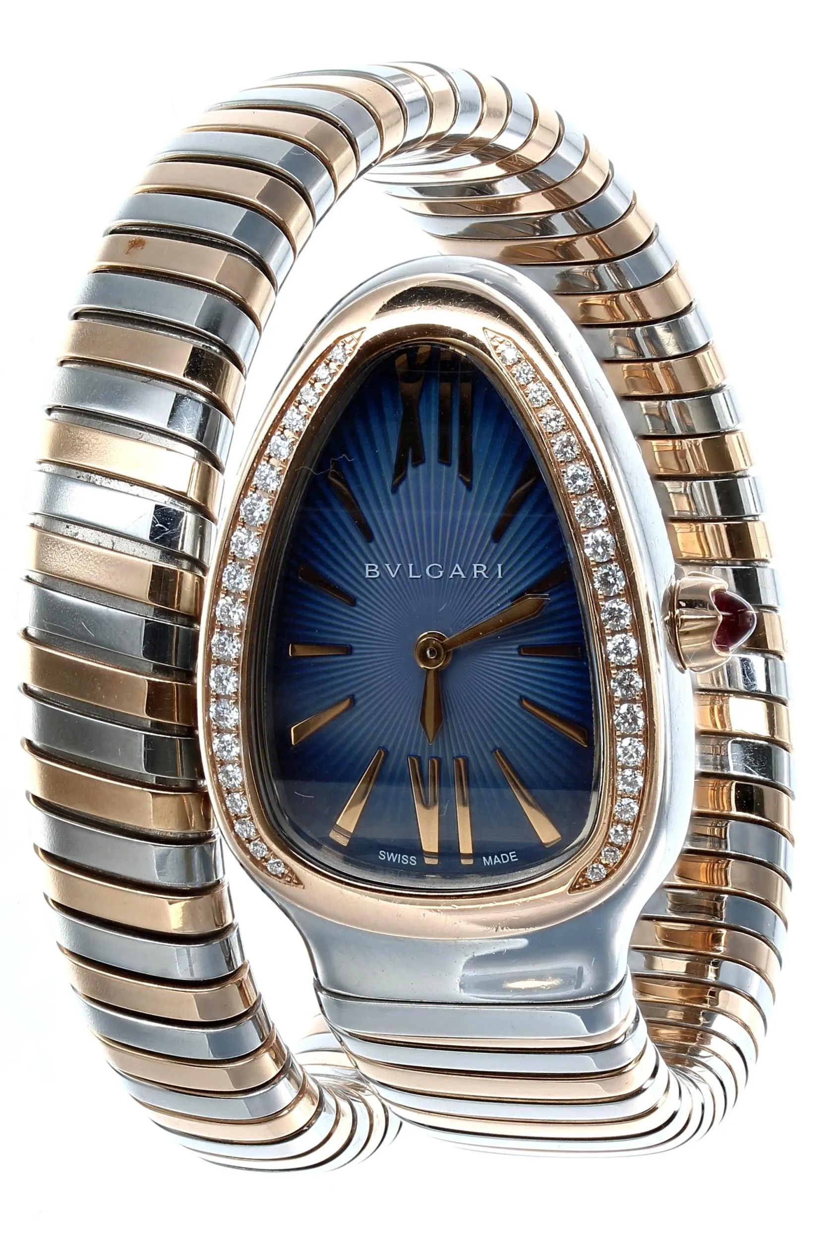 Bulgari Serpenti SP35SPG 34mm Rose gold Blue