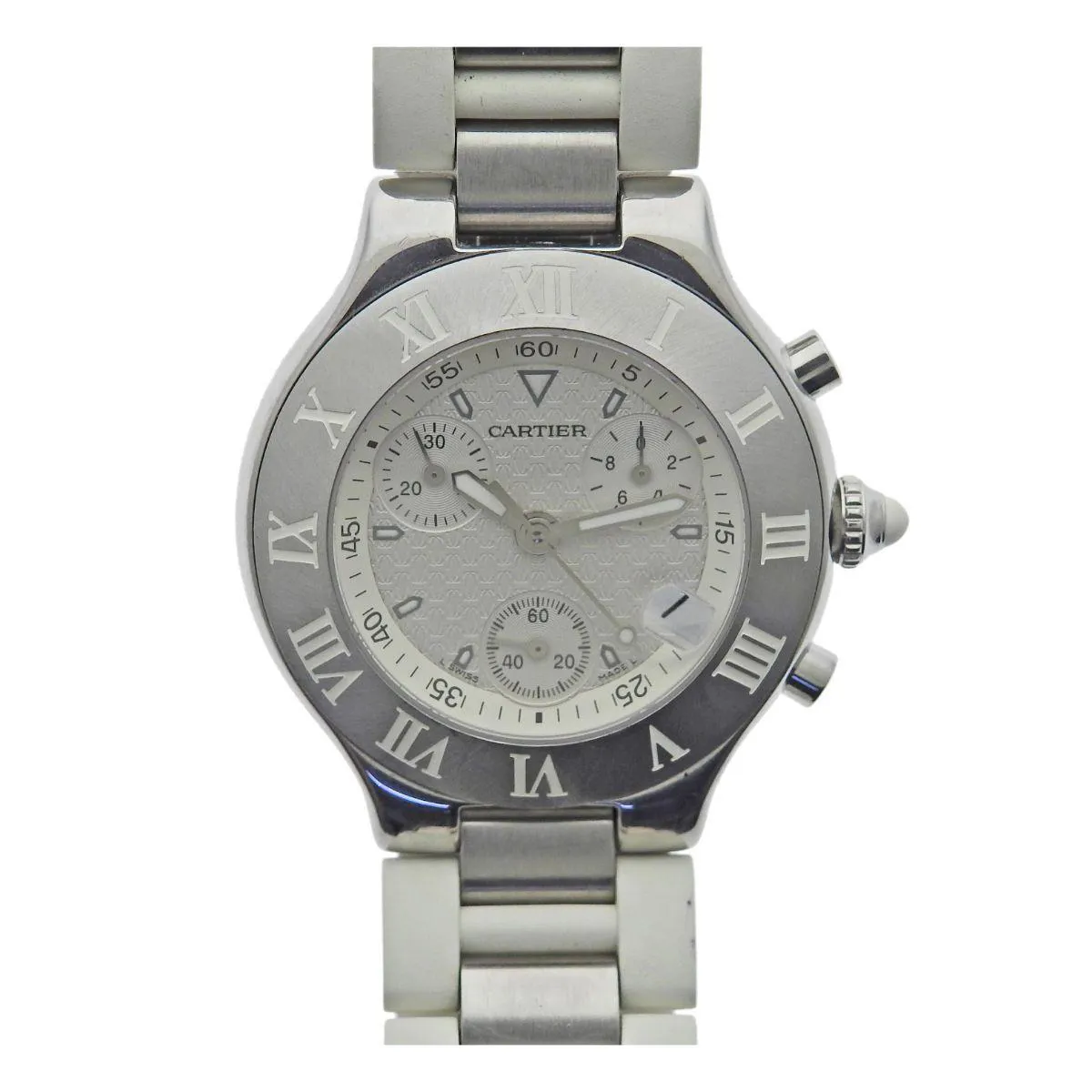 Cartier 21 Chronoscaph 2424 37mm Stainless steel White