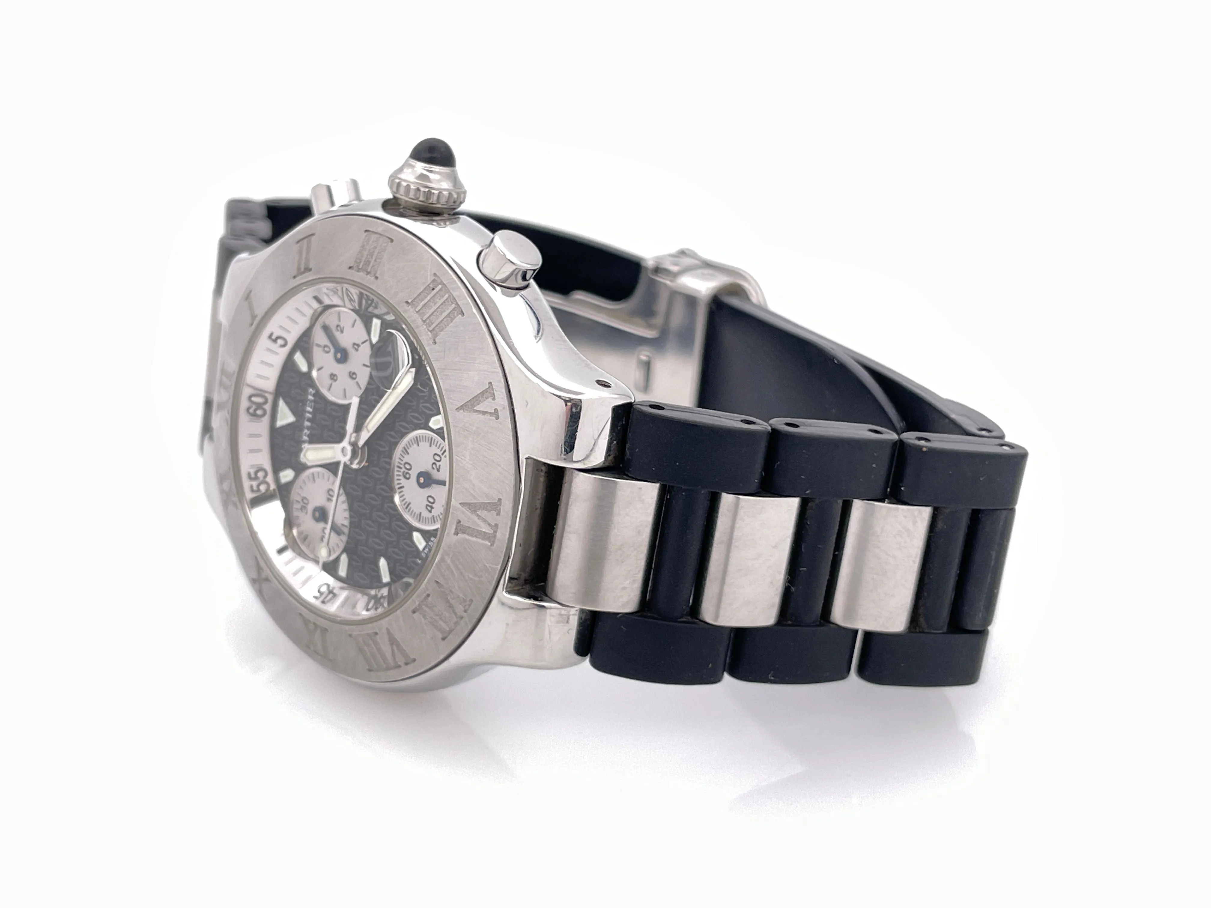 Cartier 21 Chronoscaph 2424 38mm Stainless steel Black 1