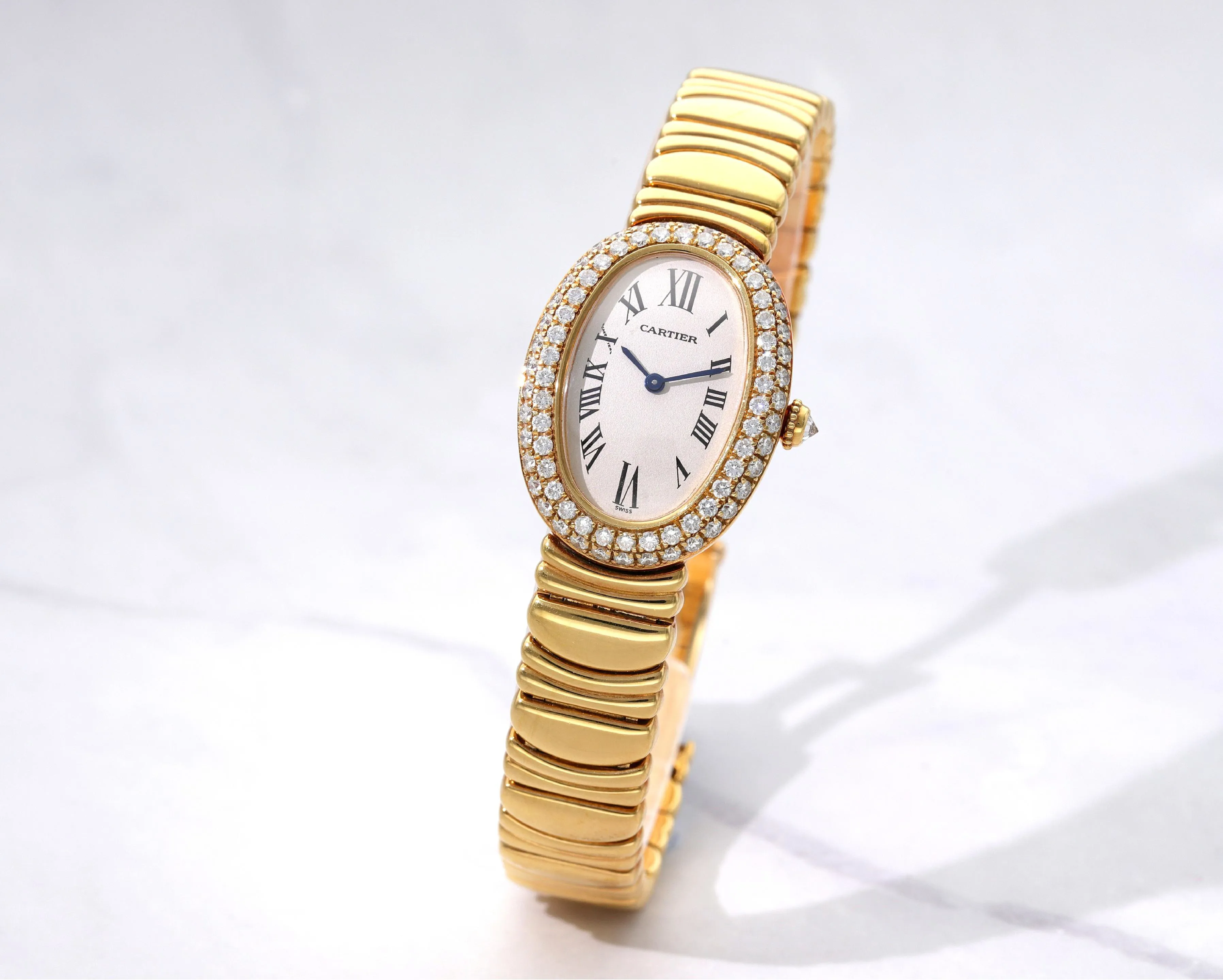 Cartier Baignoire 1954 22mm Yellow gold Silver 1