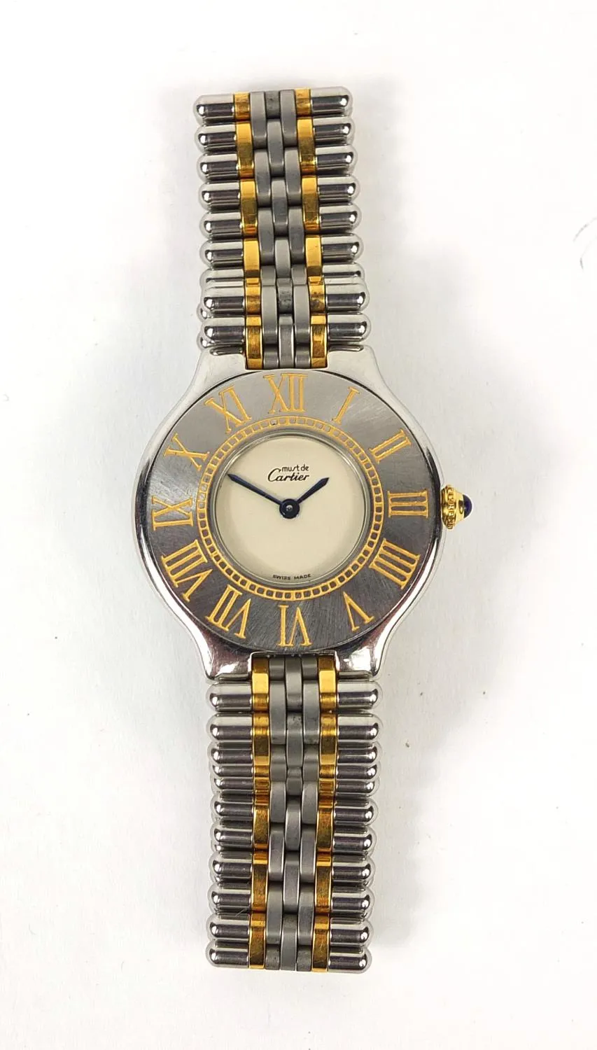 Cartier Must de Cartier 32mm Yellow gold and stainless steel Cream 1