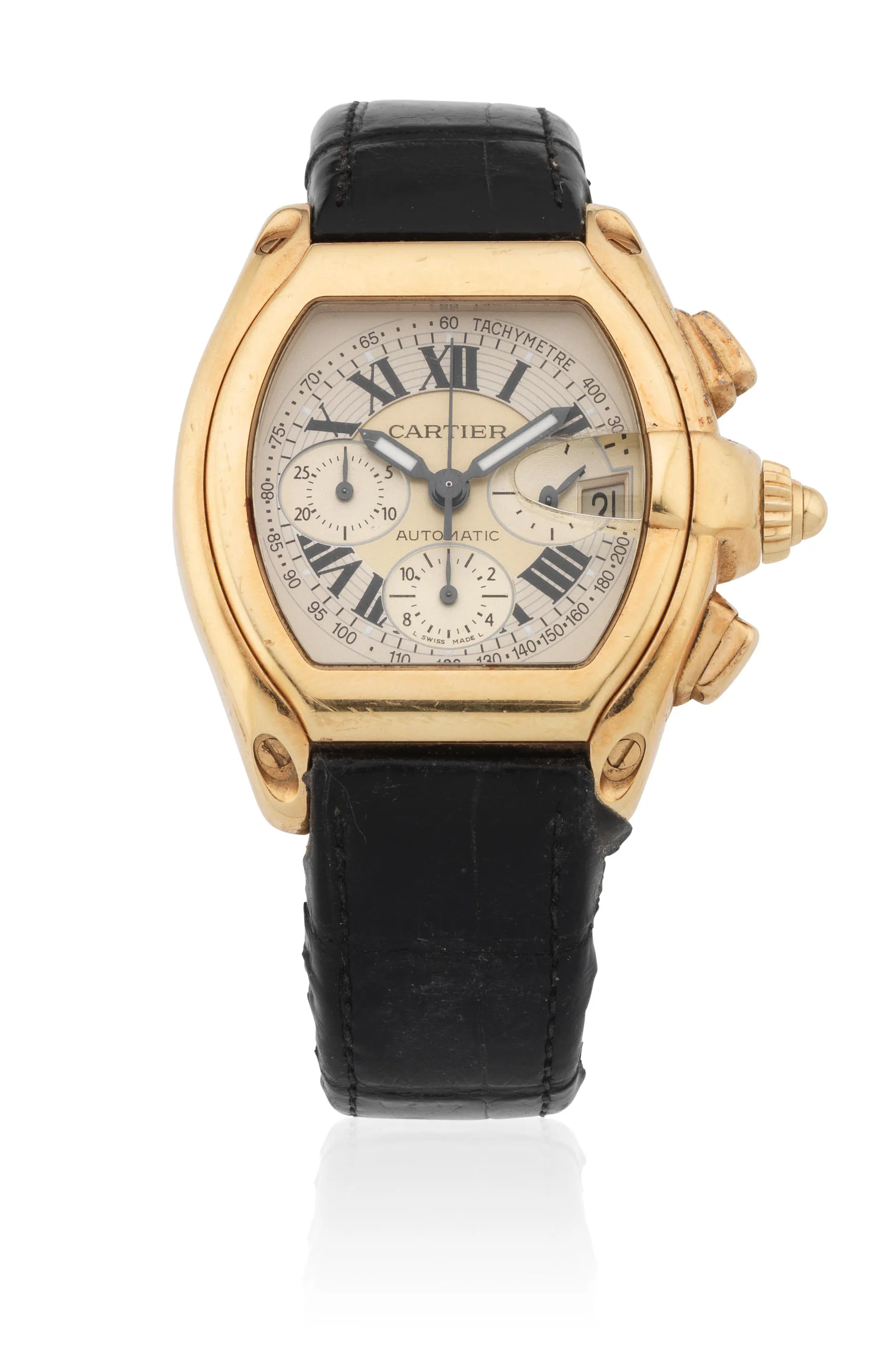 Cartier Roadster 2619 40mm Yellow gold Champagne