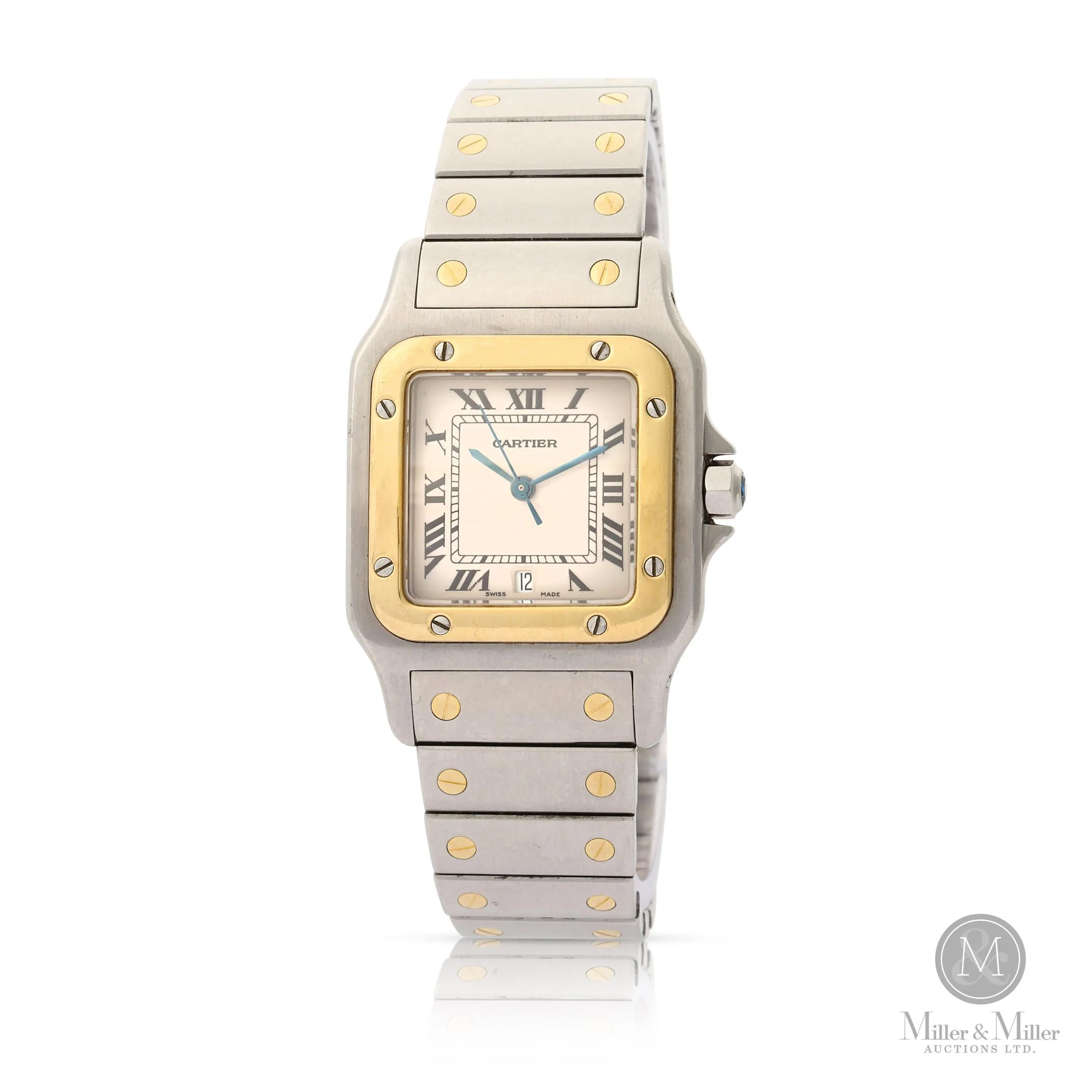 Cartier Santos 187901 29mm Yellow gold and Stainless steel Ivory