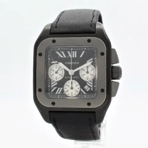 Cartier Santos 3104 55mm Stainless steel Black