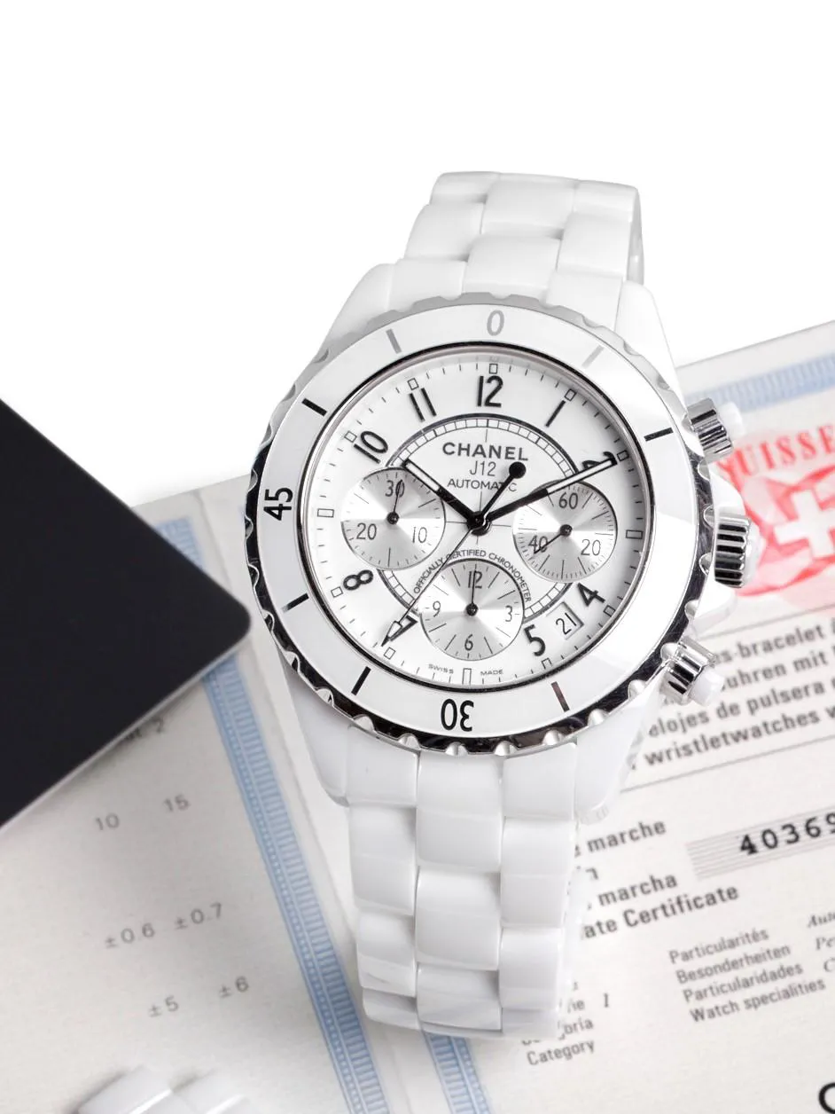 Chanel J12 H1007 41mm Stainless steel White