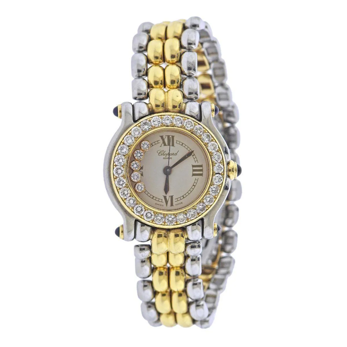 Chopard Happy Sport 8246 26mm Yellow gold and stainless steel White