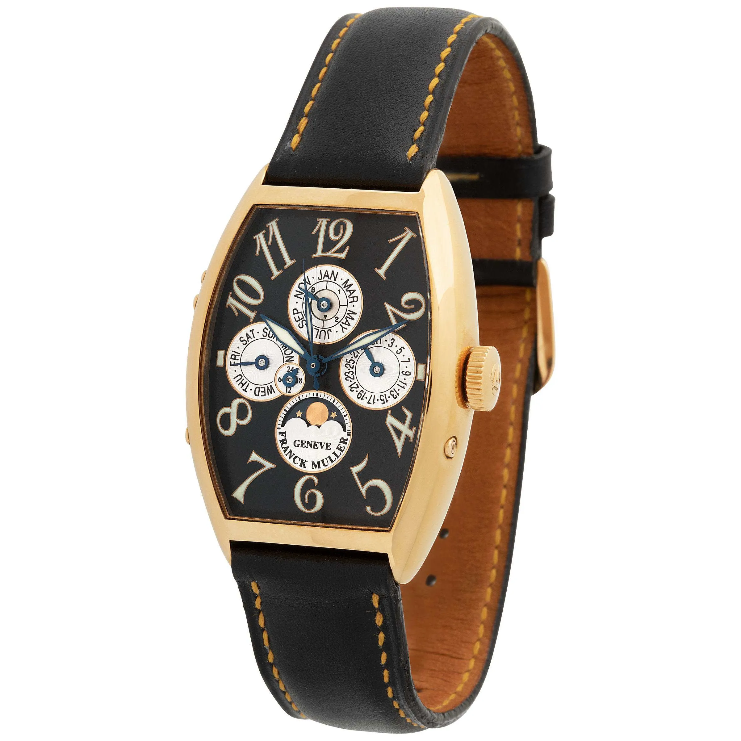 Franck Muller Casablanca 5850 QP 32mm Yellow gold Black