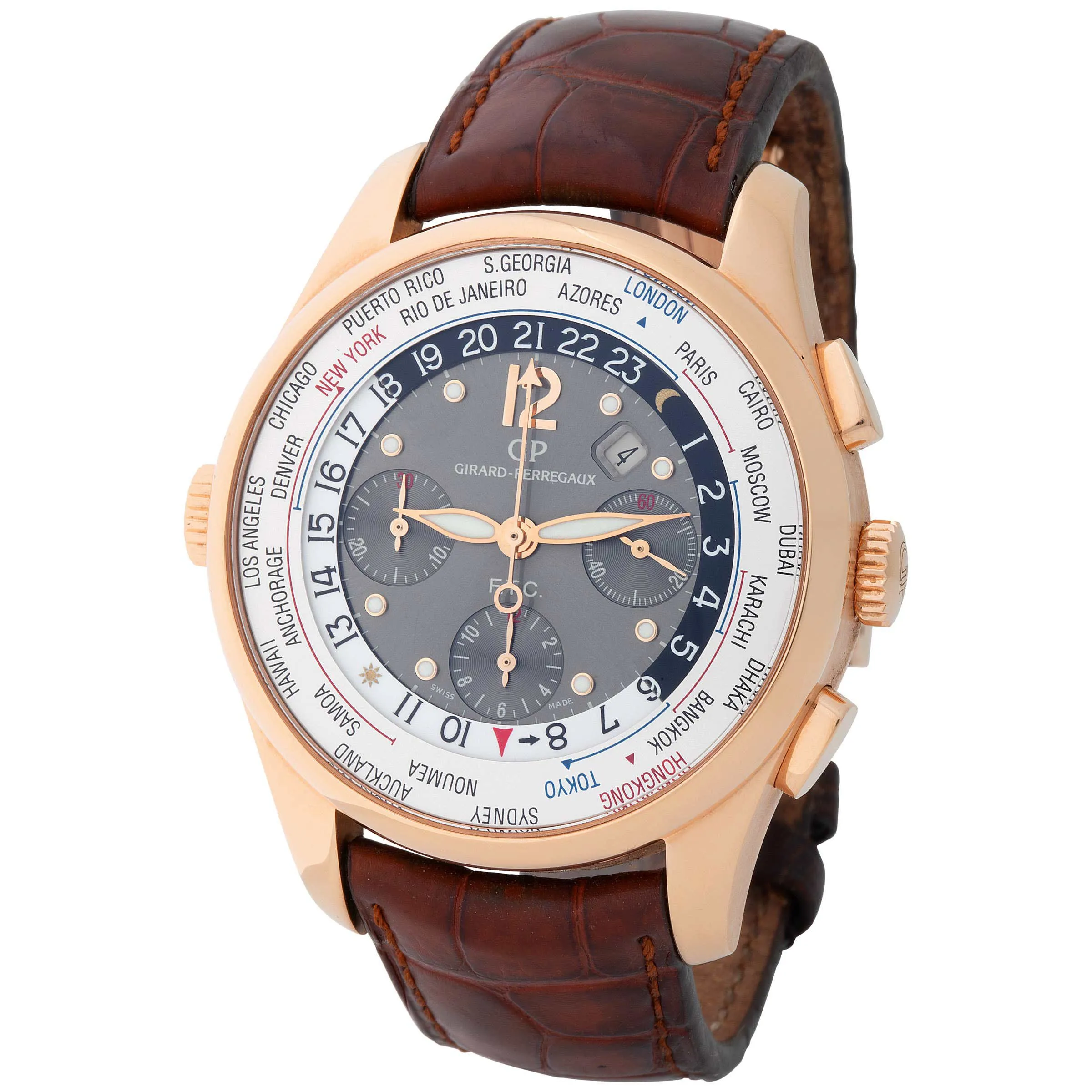 Girard-Perregaux World Time Chronograph 49805 43mm Rose gold Rose