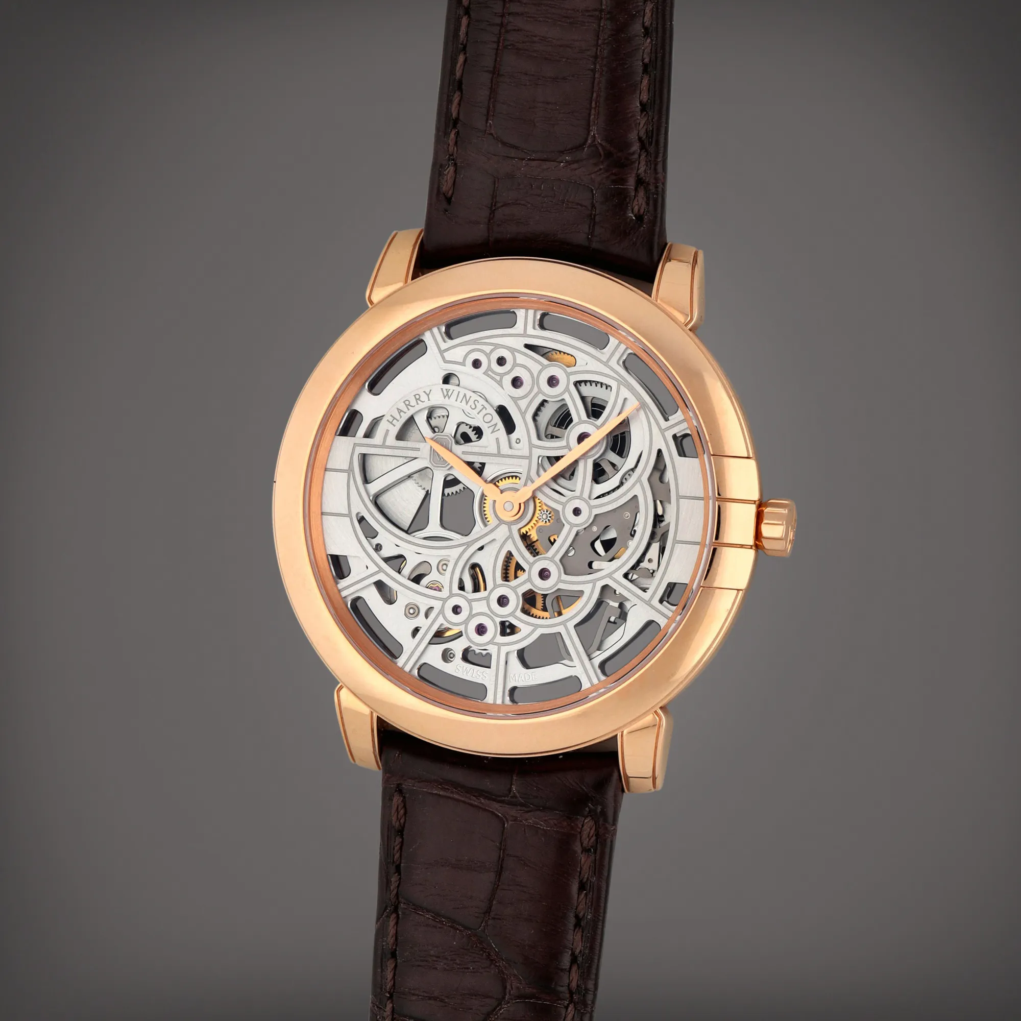 Harry Winston Midnight 450-MAS42R 42mm Rose gold Skeletonized