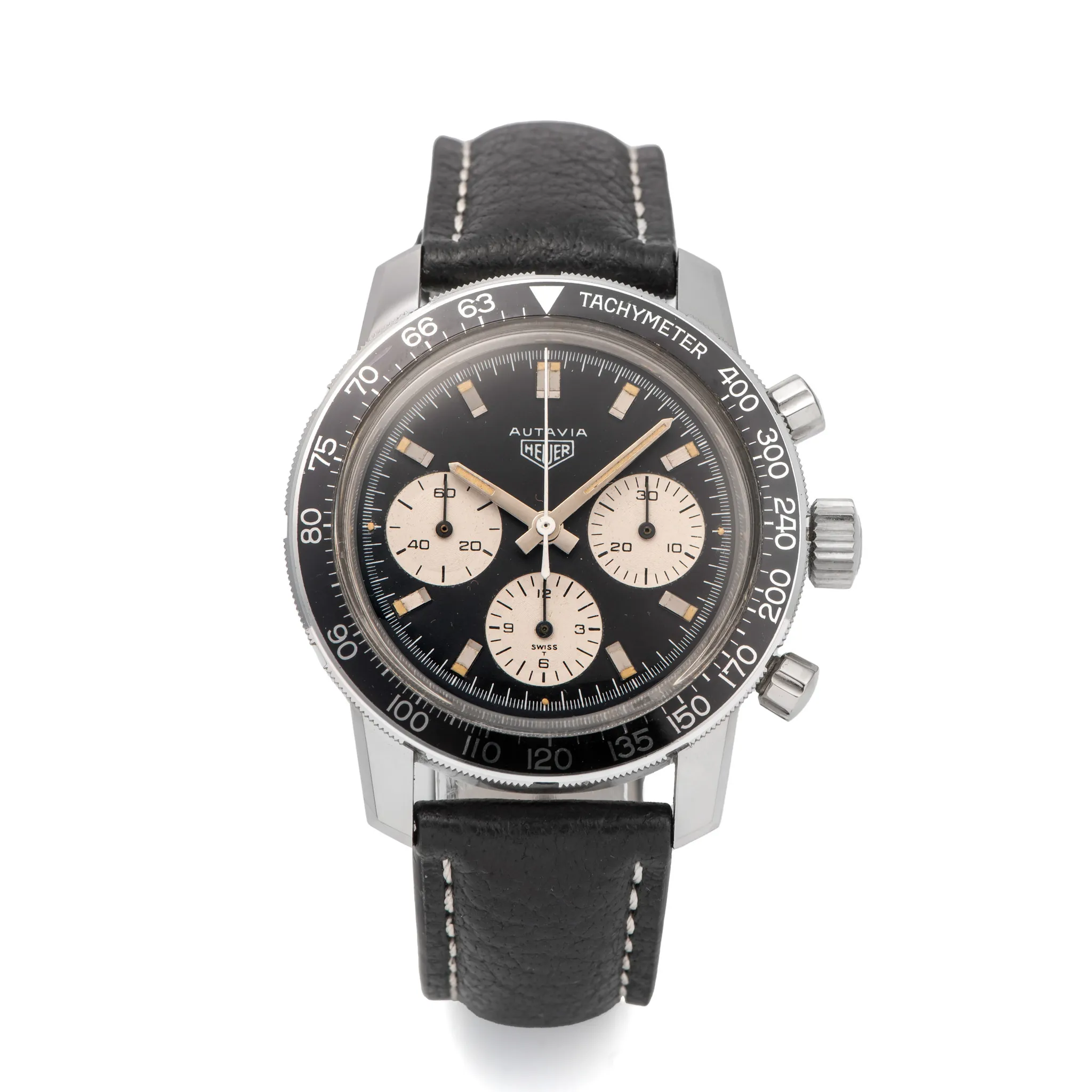 Heuer Autavia 2446C 40mm Stainless steel Black