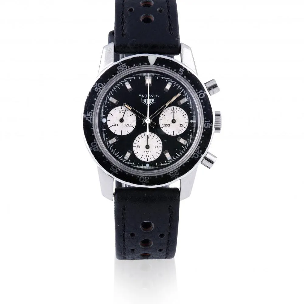 Heuer Autavia 2446C 40mm Stainless steel Black