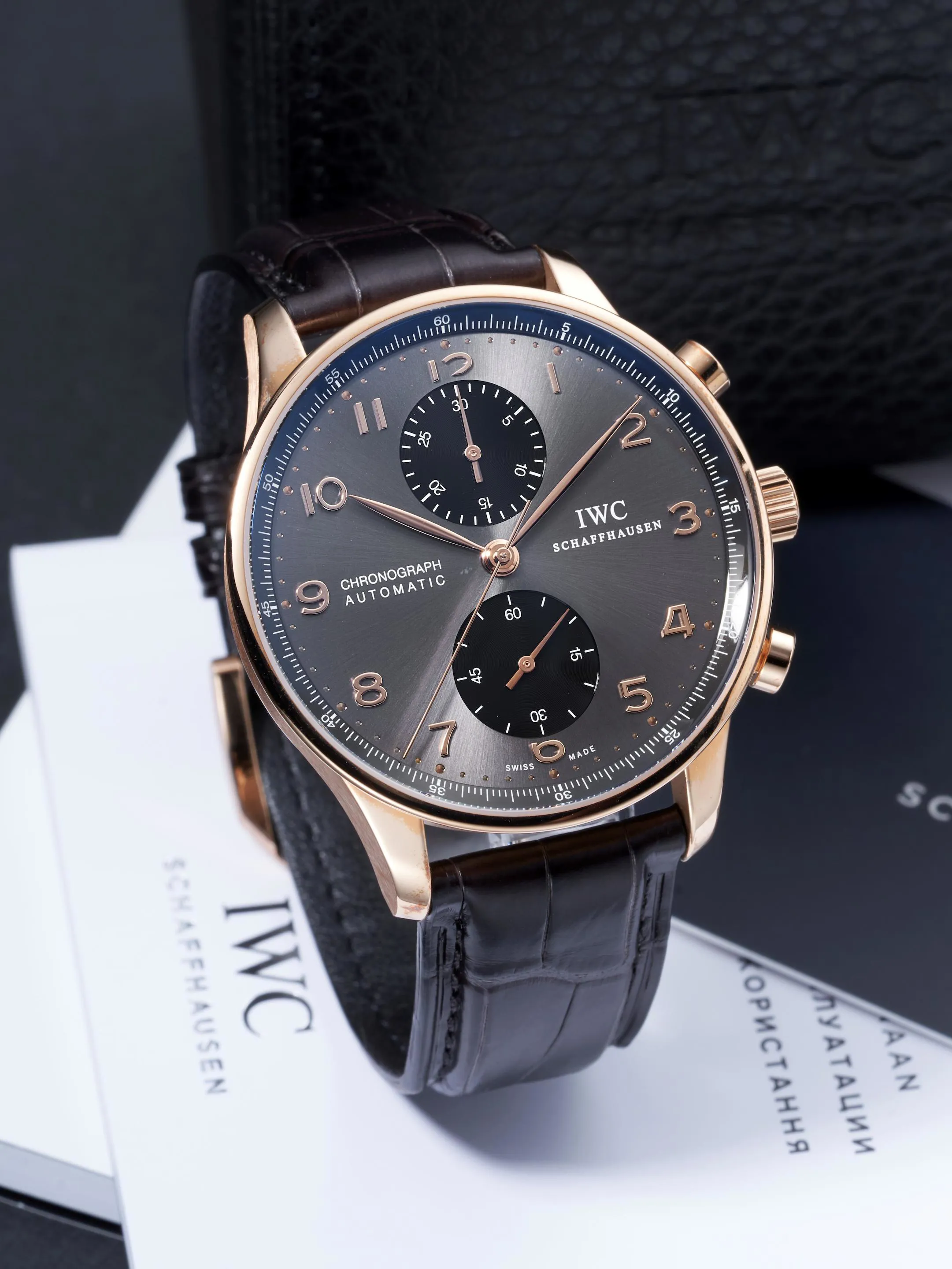 IWC Portugieser IW371482 40.9mm Rose gold Black