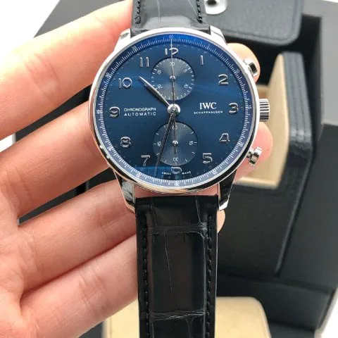 IWC Portuguese Chronograph IW371606 41mm Stainless steel Blue