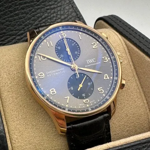 IWC Portuguese Chronograph IW371610 41mm Yellow gold Gray