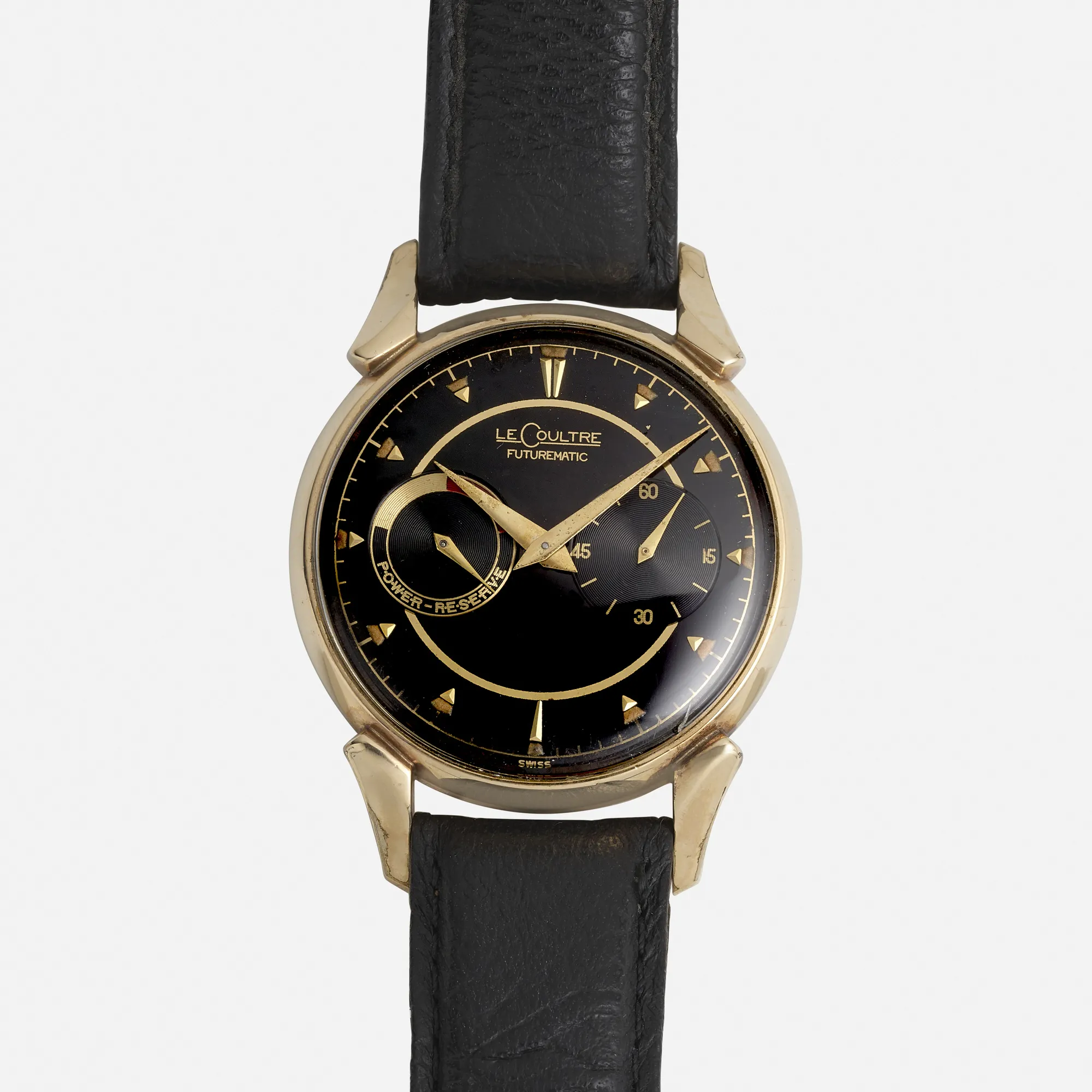 Jaeger-LeCoultre Futurematic 44mm Yellow gold and stainless steel Black