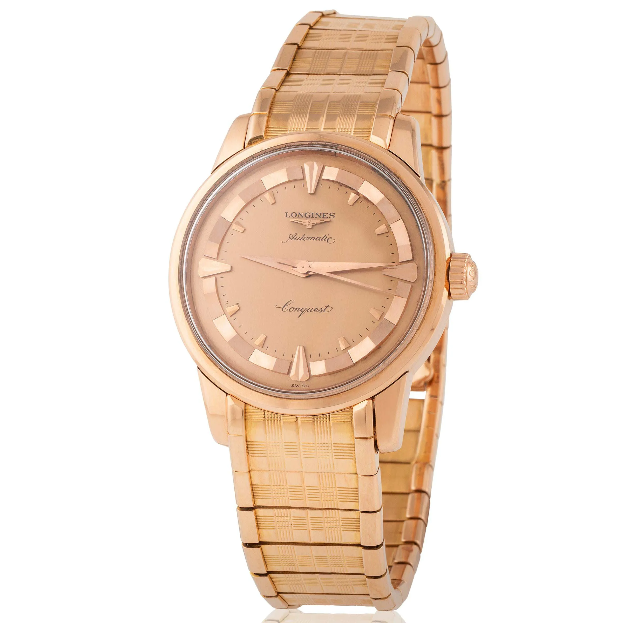 Longines Conquest 9001 35mm Pink gold Champagne