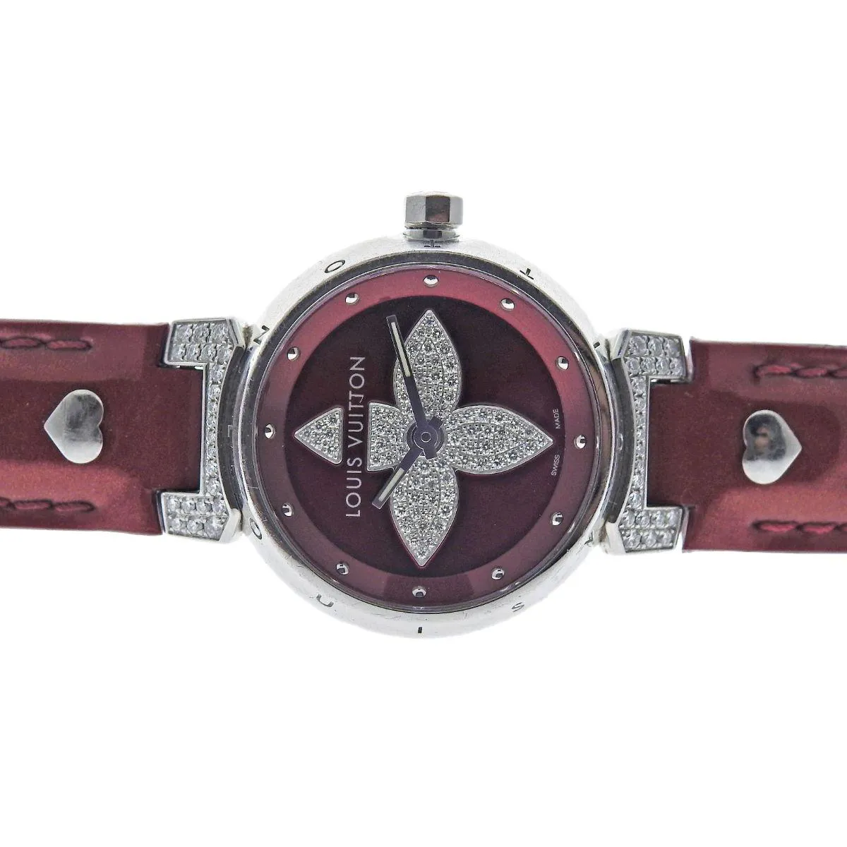 Louis Vuitton Tambour Q1211 26mm Stainless steel Red 2